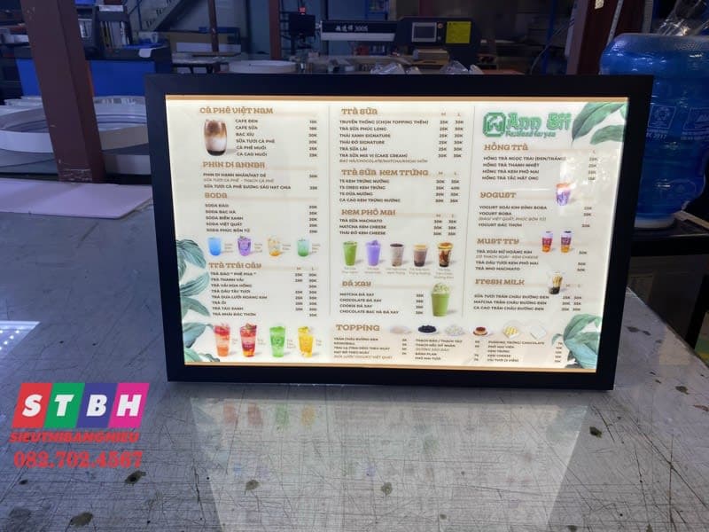 Bảng menu LED quảng cáo đặt tại quầy